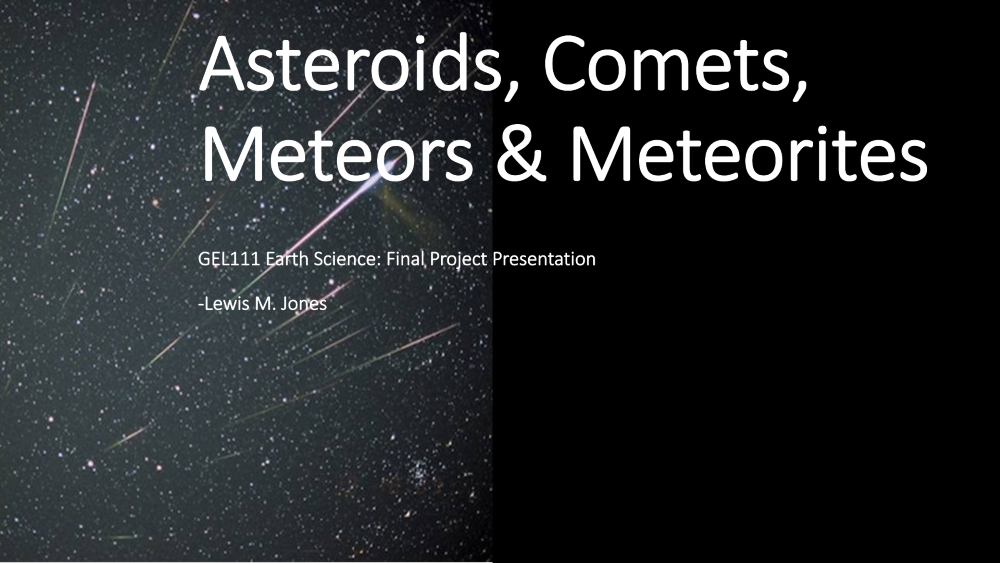 Asteroids, Comets, Meteors, and Meteroids Slide Show Page 1